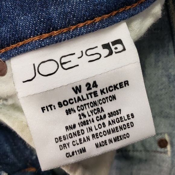 Joe's Jeans Socialite Kicker jeans ankle crop Ryder II wash size 24 - Picture 7 of 8